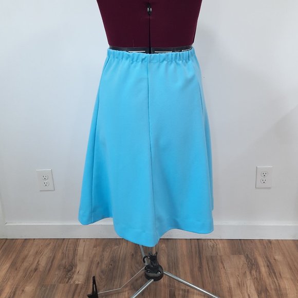 Vtg 60s blue midi skirt - Picture 3 of 8